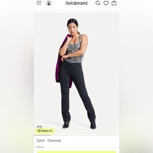 Beta brand classic dress pant yoga - charcoal size small